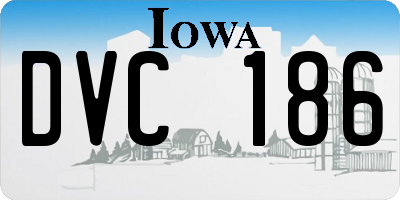 IA license plate DVC186