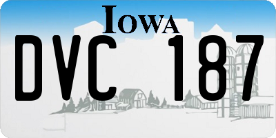 IA license plate DVC187