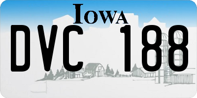 IA license plate DVC188