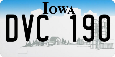 IA license plate DVC190