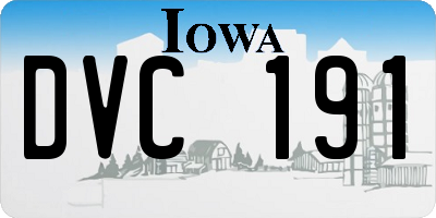 IA license plate DVC191