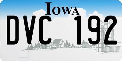 IA license plate DVC192