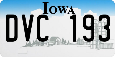 IA license plate DVC193