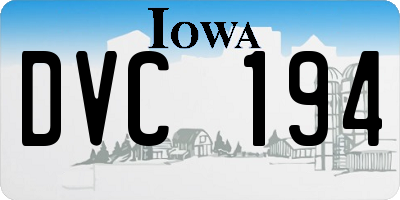 IA license plate DVC194