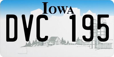 IA license plate DVC195