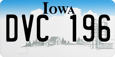 IA license plate DVC196