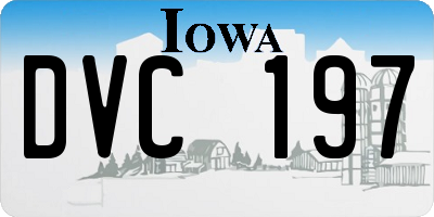 IA license plate DVC197