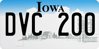 IA license plate DVC200