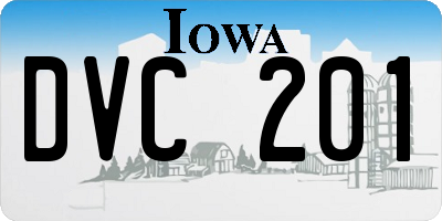 IA license plate DVC201
