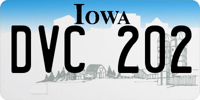 IA license plate DVC202
