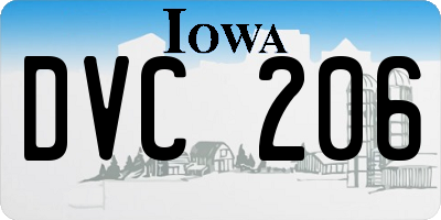 IA license plate DVC206