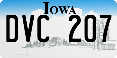 IA license plate DVC207