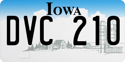 IA license plate DVC210