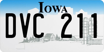 IA license plate DVC211