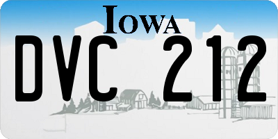 IA license plate DVC212