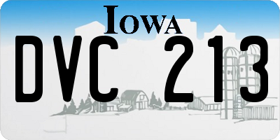 IA license plate DVC213