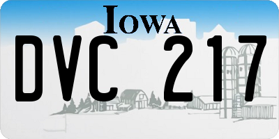 IA license plate DVC217
