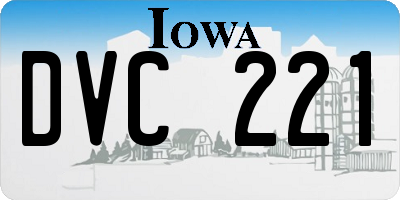 IA license plate DVC221