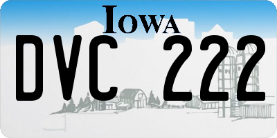 IA license plate DVC222