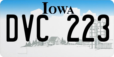 IA license plate DVC223