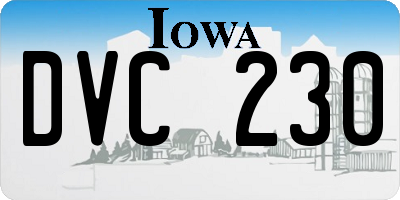 IA license plate DVC230