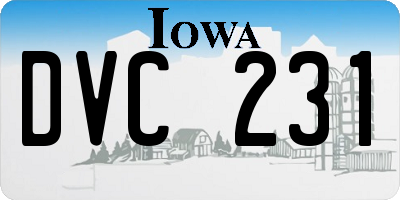 IA license plate DVC231