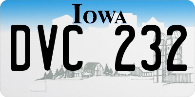 IA license plate DVC232