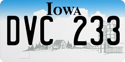 IA license plate DVC233