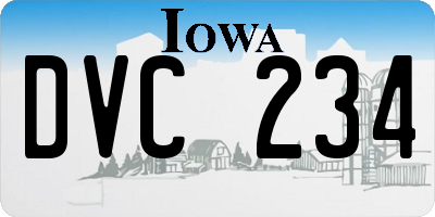 IA license plate DVC234