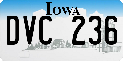 IA license plate DVC236