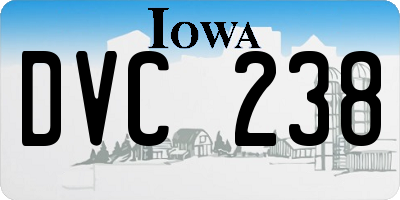 IA license plate DVC238