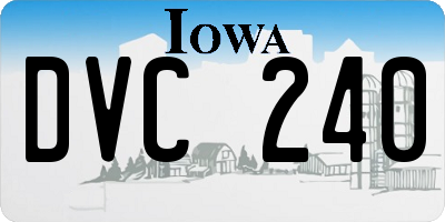 IA license plate DVC240