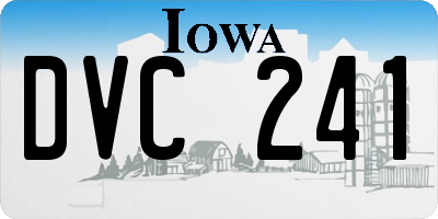 IA license plate DVC241
