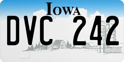 IA license plate DVC242