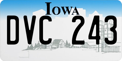 IA license plate DVC243