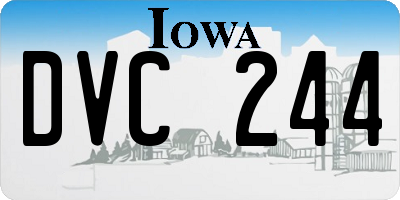 IA license plate DVC244