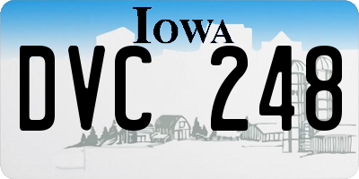 IA license plate DVC248