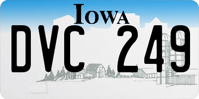 IA license plate DVC249