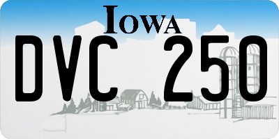 IA license plate DVC250