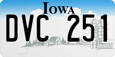 IA license plate DVC251