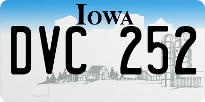 IA license plate DVC252