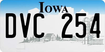 IA license plate DVC254