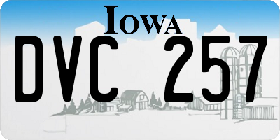 IA license plate DVC257