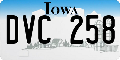 IA license plate DVC258
