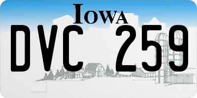 IA license plate DVC259
