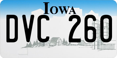 IA license plate DVC260