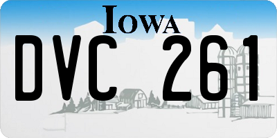 IA license plate DVC261