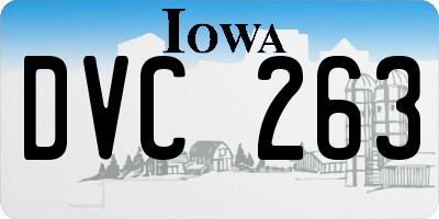 IA license plate DVC263