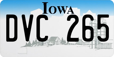 IA license plate DVC265