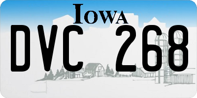 IA license plate DVC268